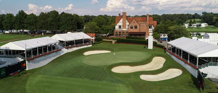 ATLANTA, GA - AUGUST 18: Beauty shot of the clubhouse prior to the TOUR Championship, the final event of the FedExCup Playoffs, at East Lake Golf Club on August 18, 2019 in Atlanta, Georgia. (Photo by Ben Jared/PGA TOUR)